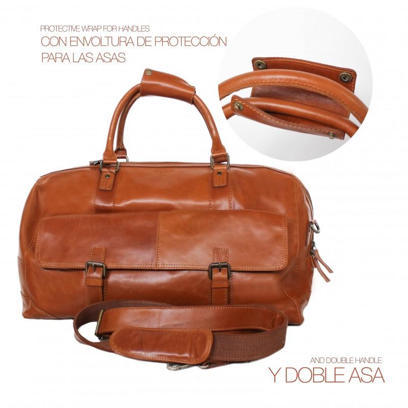 zerimar shoes Bolso de piel grande de viaje 28x49x24 cm DECOX Descuentos del mes