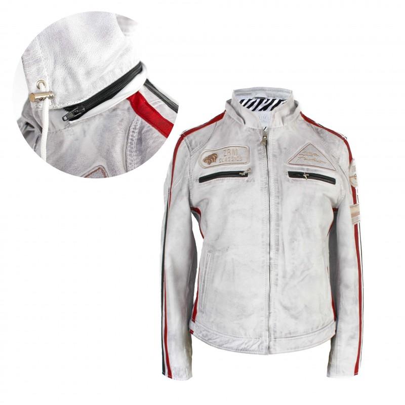 zerimar shoes Chaqueta de piel con parches y capucha desmontable BOLLWOM Rebajas de fin de temporada
