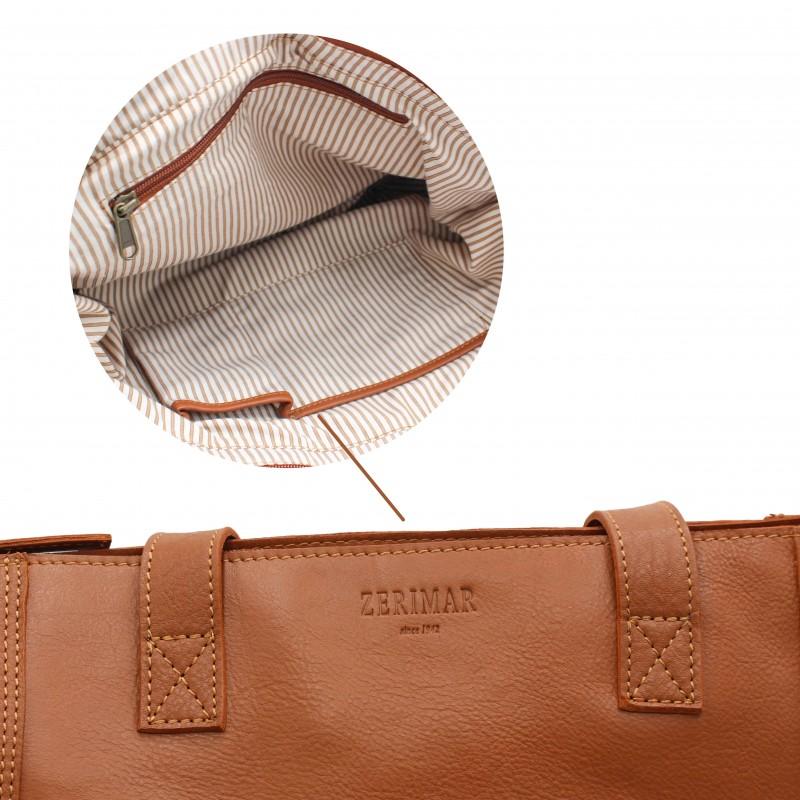 zerimar shoes Bolso de piel con cremallera y doble asa 27x40x12 cm YOURS Precio ultrabajo