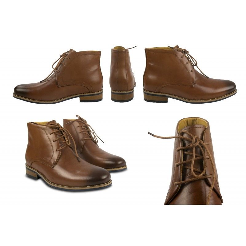 zerimar shoes Botas de vestir de piel con alzas que aumentan la altura 7 cm Oferta especial de fábrica