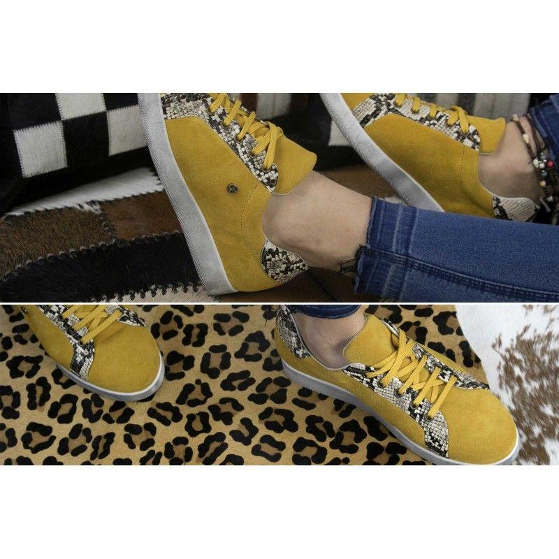 zerimar shoes Sneakers de piel de colores con estampado de python Libre de impuestos