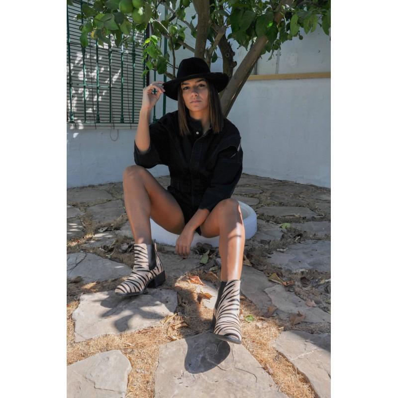 zerimar shoes Botin de piel animal print con cierre elastico Descuentos del mes