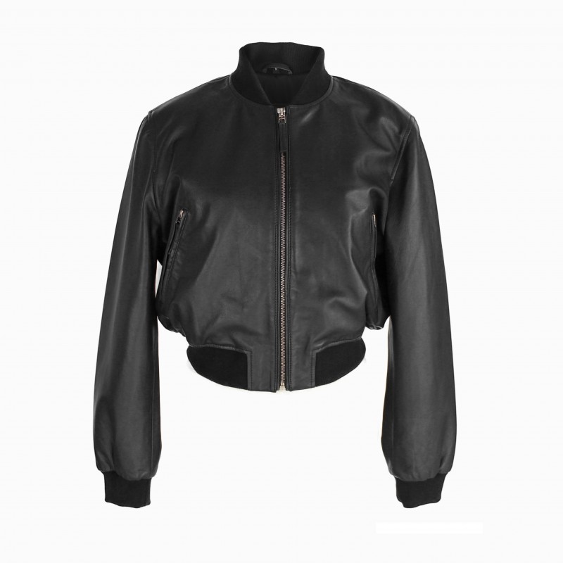 zerimar shoes Bomber corta de piel con cremallera modelo MITES