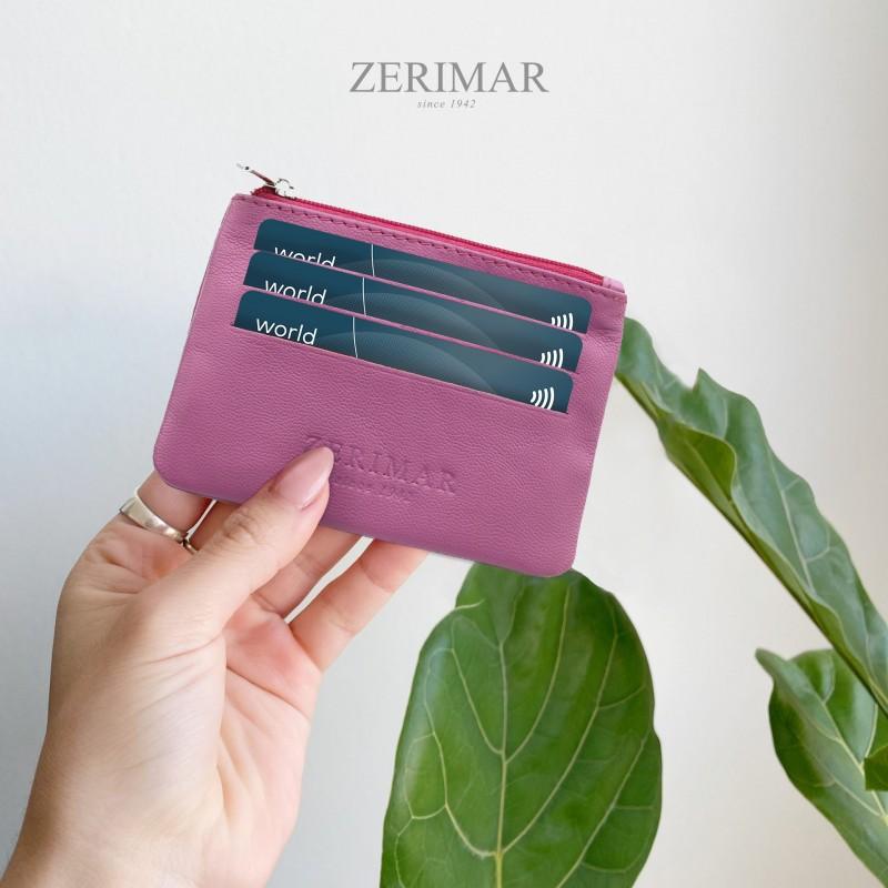 zerimar shoes Monedero de piel con cremallera y llavero 8x10 5 cm Precio ultrabajo