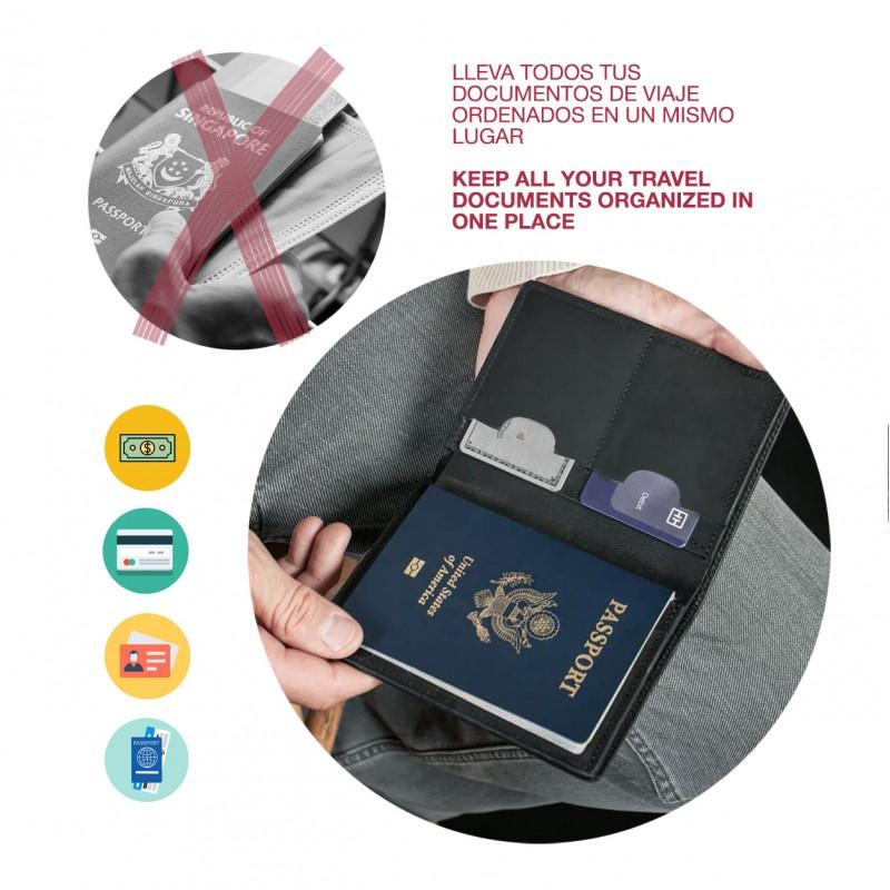 zerimar shoes Cartera funda pasaporte de piel multiespacio 14 5x10 cm Devoluciones gratuitas