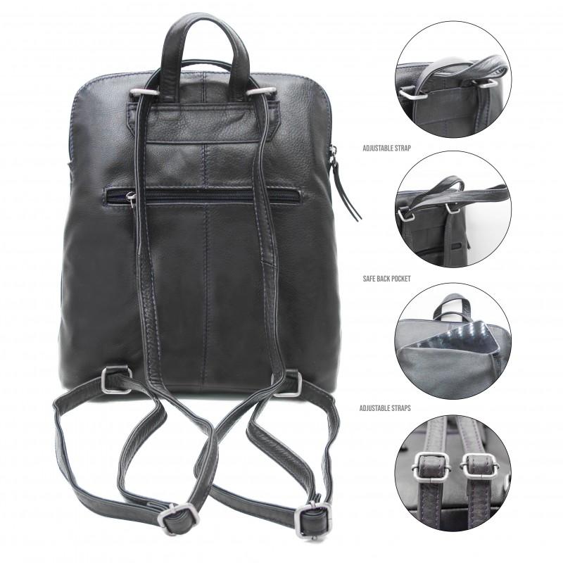 zerimar shoes Mochila de piel cremallera 30x8x25 cm En línea