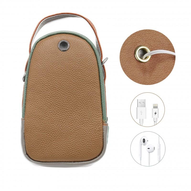 zerimar shoes Bolso bandolera de piel multibolsillos 19x10x9 cm Outlet
