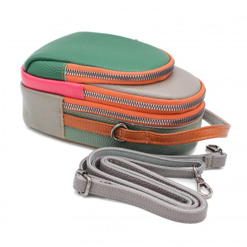 zerimar shoes Bolso bandolera de piel multibolsillos 19x10x9 cm Outlet