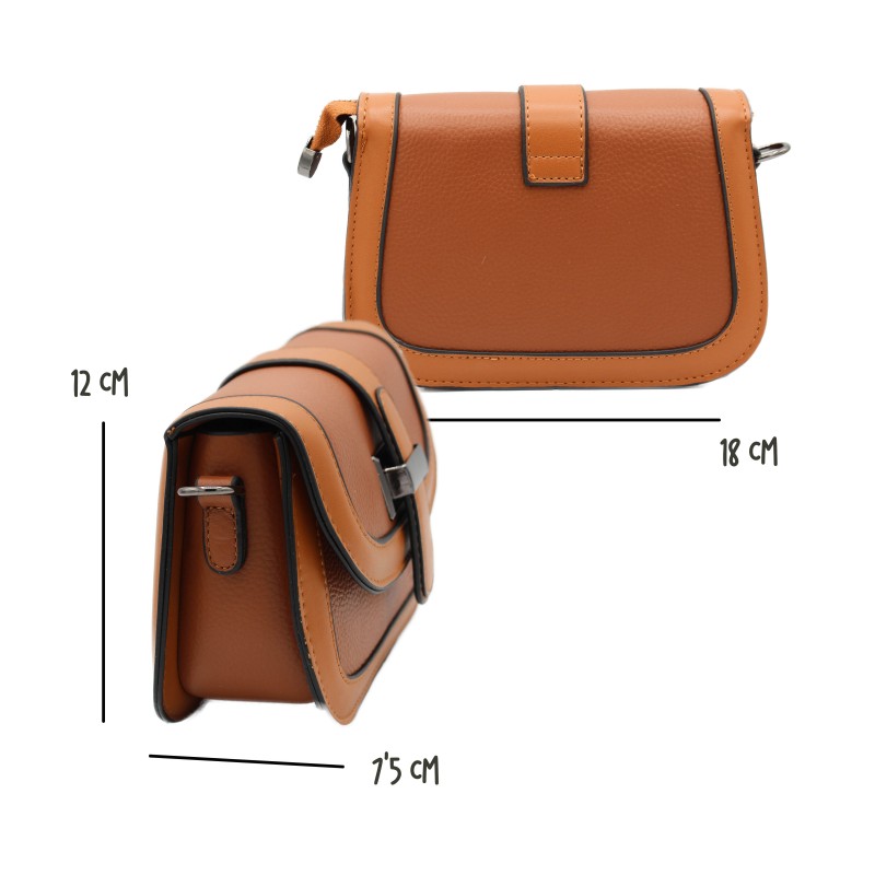zerimar shoes Bolso bandolera de piel con correa ancha 18x12x7 5 cm Rebajas