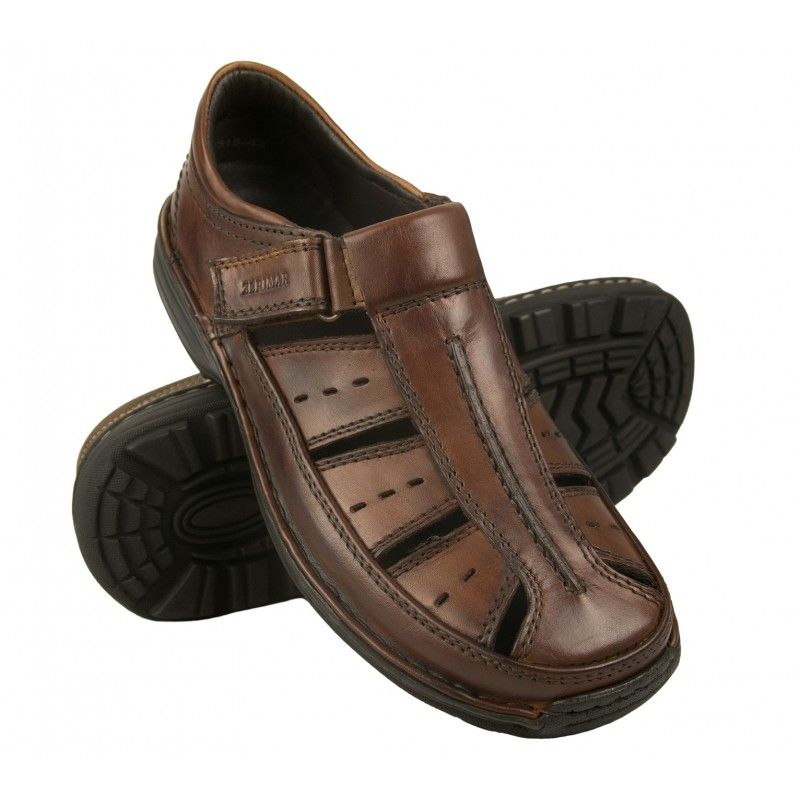 zerimar shoes Sandalias de hombre de piel de trekking o senderismo