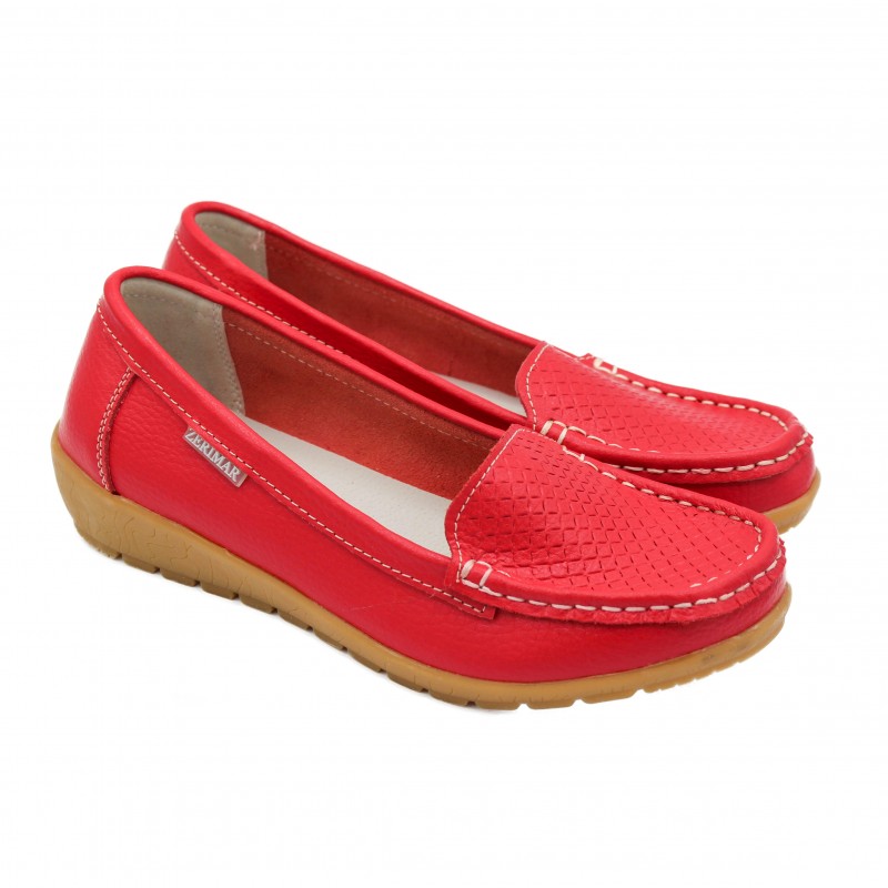 zerimar shoes Mocasines de piel con detalle grabado rombos Liquidación