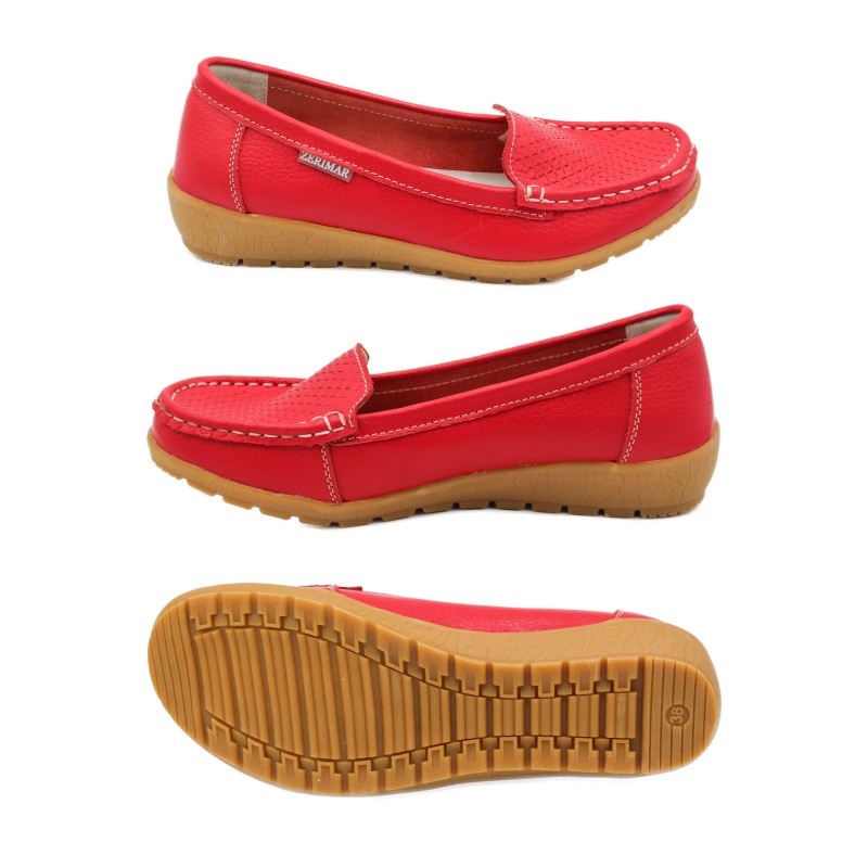 zerimar shoes Mocasines de piel con detalle grabado rombos Liquidación