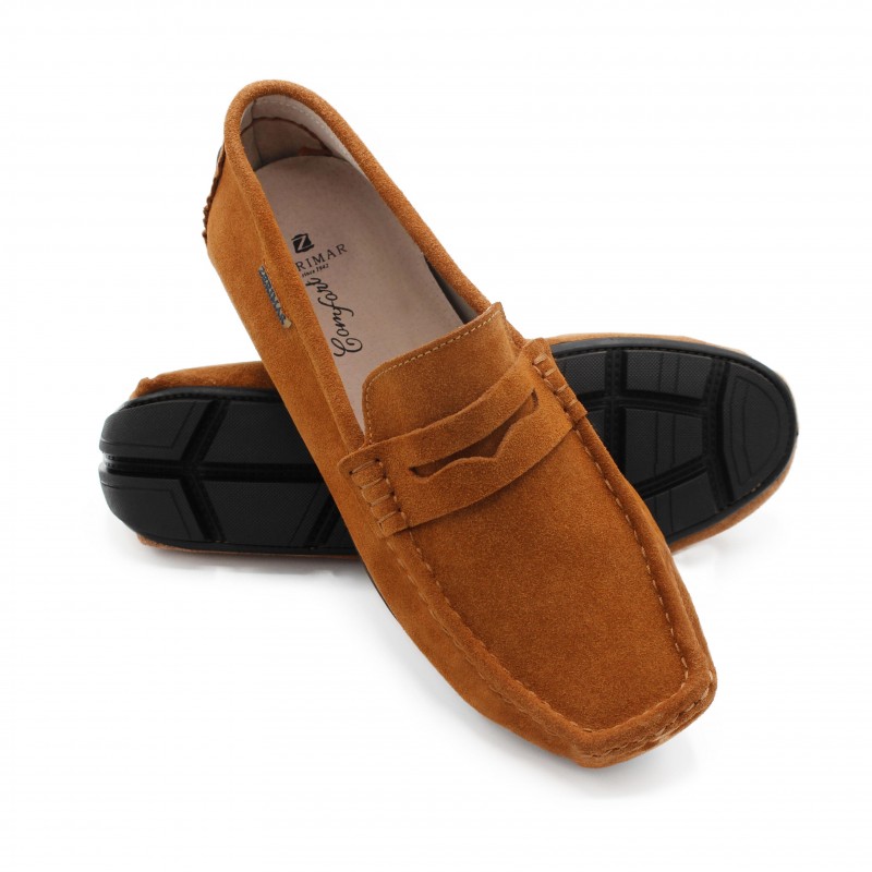 zerimar shoes Mocasines de ante natural con antifaz modelo BONNY