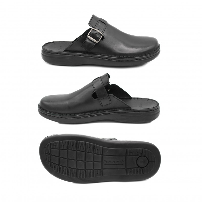 zerimar shoes Zuecos de piel con hebilla modelo BOSTON Grandes ahorros