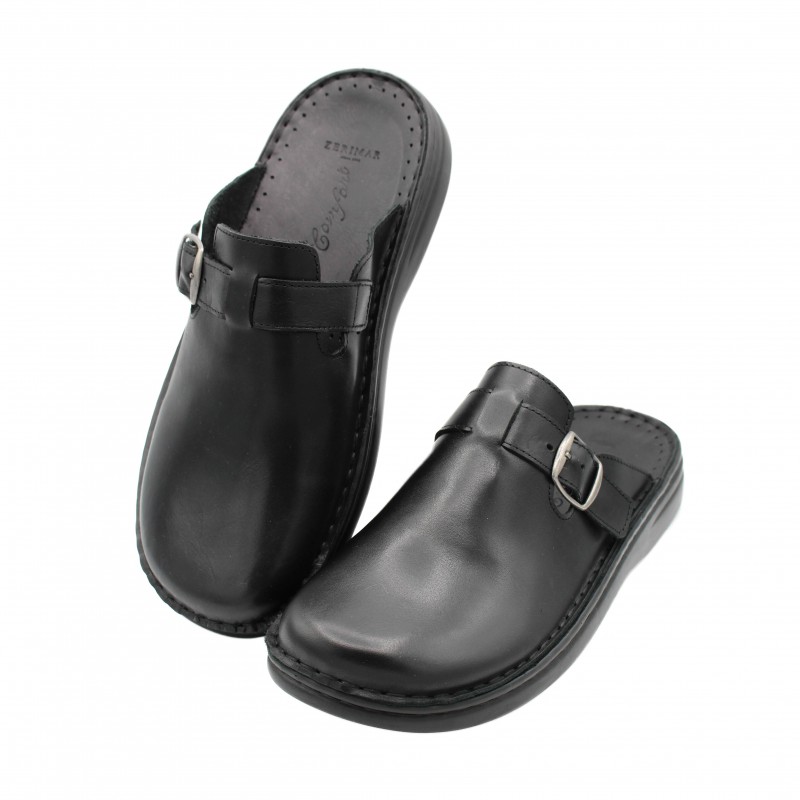 zerimar shoes Zuecos de piel con hebilla modelo BOSTON Grandes ahorros