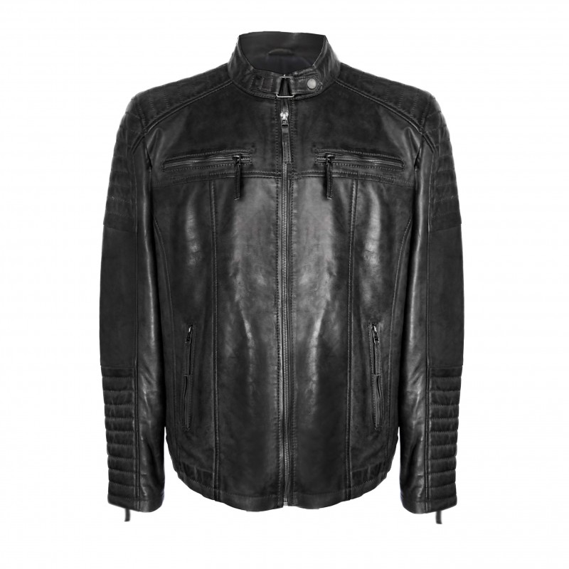 zerimar shoes Chaqueta de piel con detalle relieve modelo NAVAR