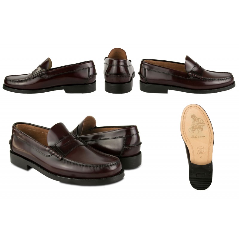 zerimar shoes Mocasines negros de piel natural con antifaz TALLA PLUS Última moda