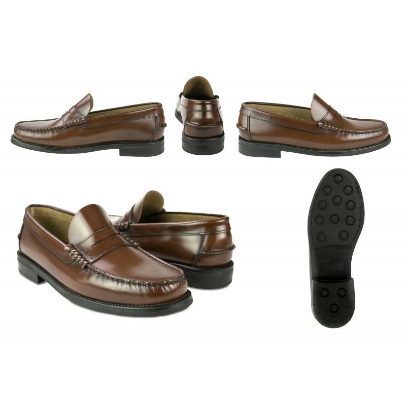 zerimar shoes Mocasines burdeos de piel natural con antifaz talla PLUS Ofertas de temporada