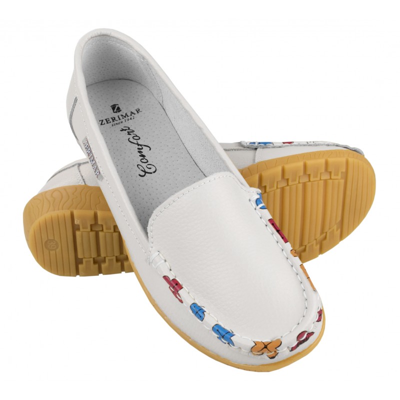 zerimar shoes Mocasines de piel con flores y plantilla comfort Outlet online