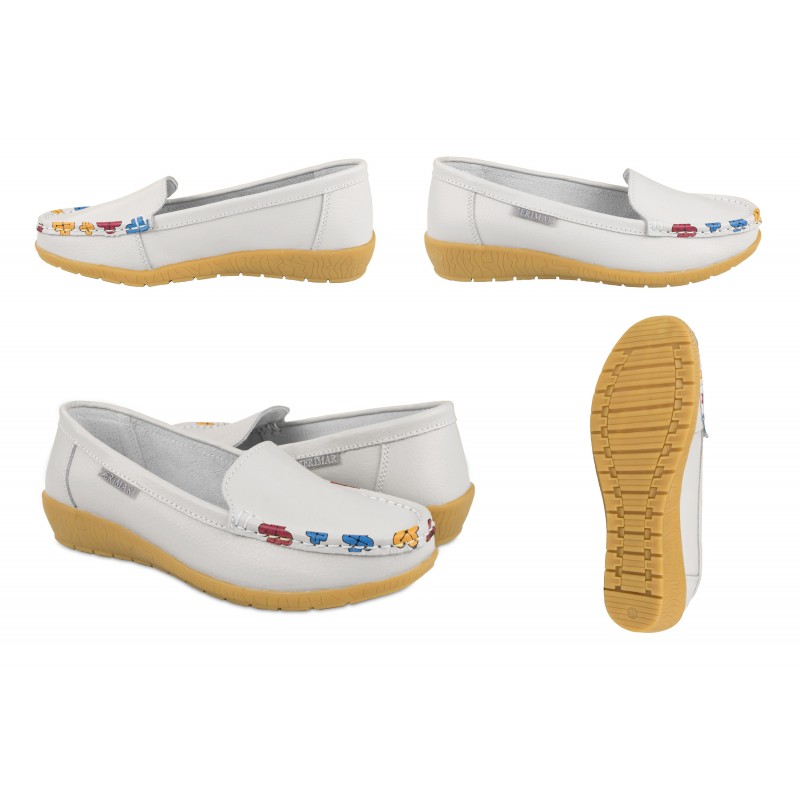zerimar shoes Mocasines de piel con flores y plantilla comfort Outlet online