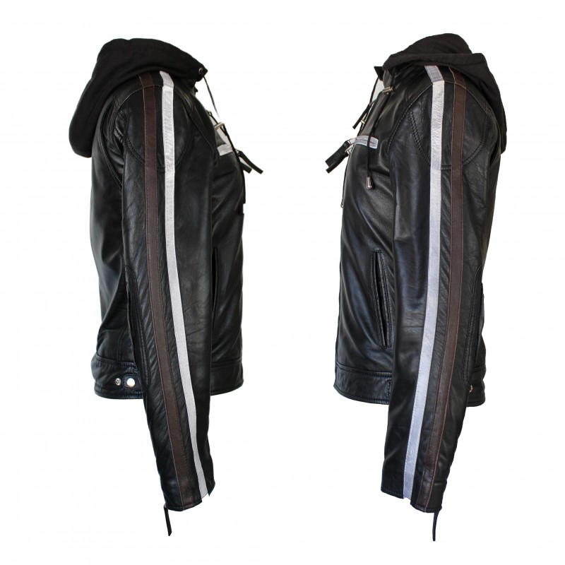 zerimar shoes Chaqueta de piel con capucha removible BALLWO1 Venta caliente