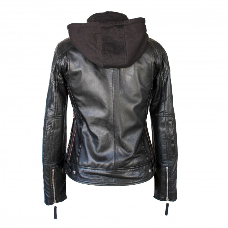 zerimar shoes Chaqueta de piel con capucha removible BALLWO1 Venta caliente