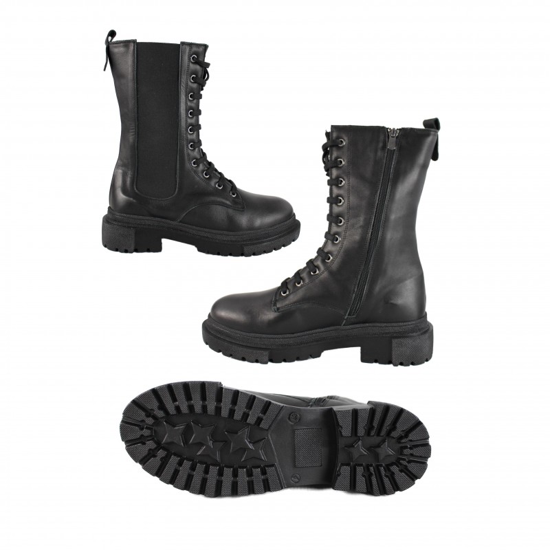 zerimar shoes Botas estilo militar con cremallera y elástico BOMB Liquidación