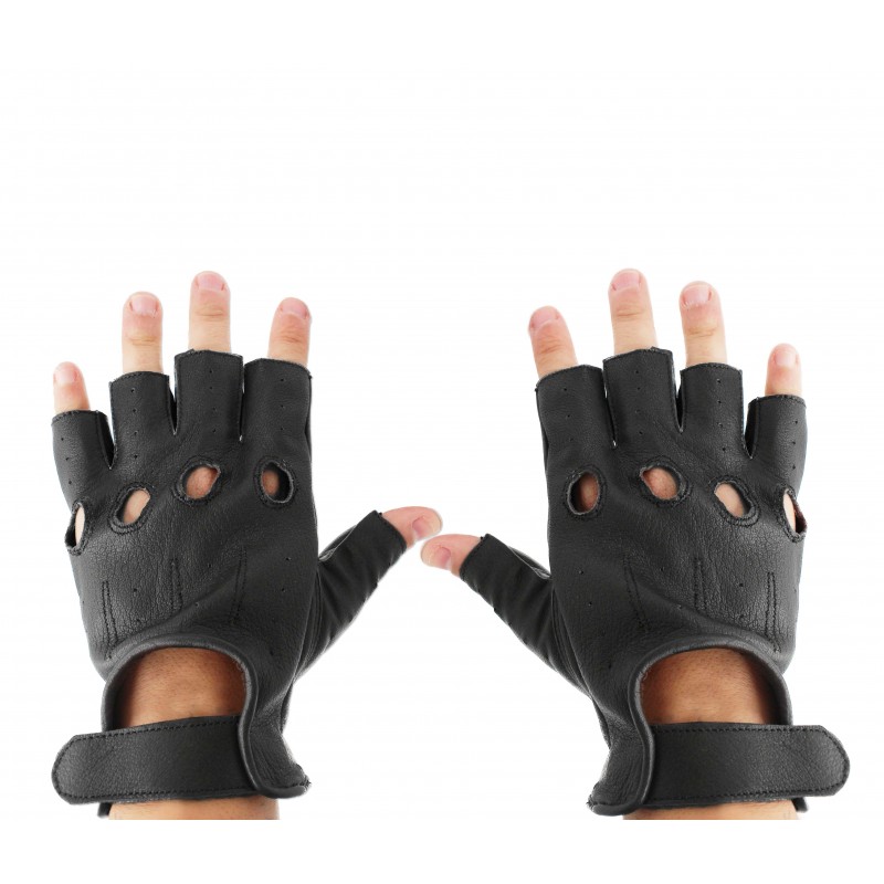 zerimar shoes Guantes de piel sin dedos para conductores cortos