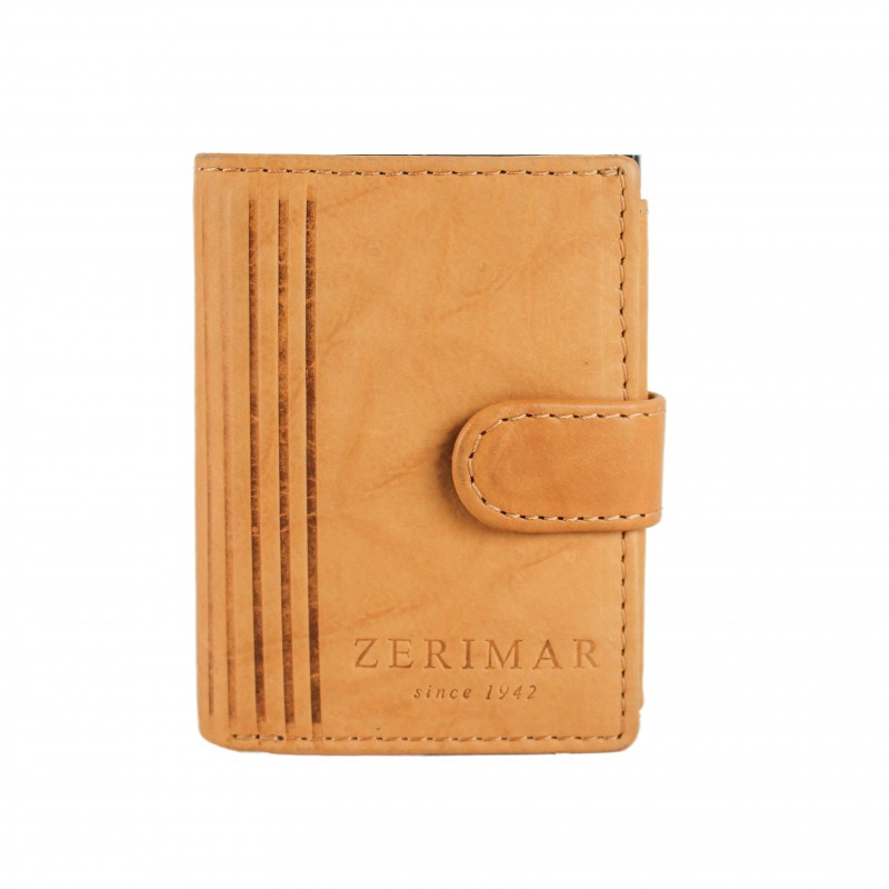 zerimar shoes Cartera de piel con protección RFID para tarjetas 10x8x3 cm