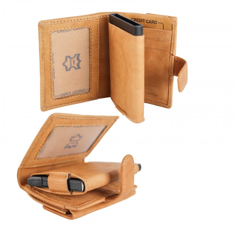 zerimar shoes Cartera de piel con protección RFID para tarjetas 10x8x3 cm Solo queda un día
