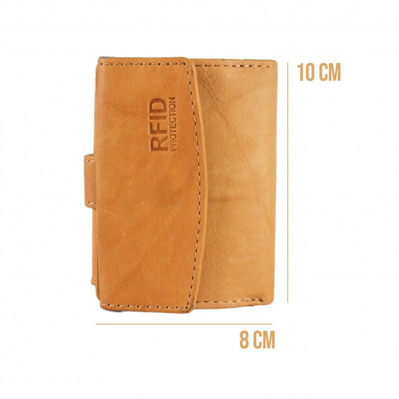 zerimar shoes Cartera de piel con protección RFID para tarjetas 10x8x3 cm Solo queda un día