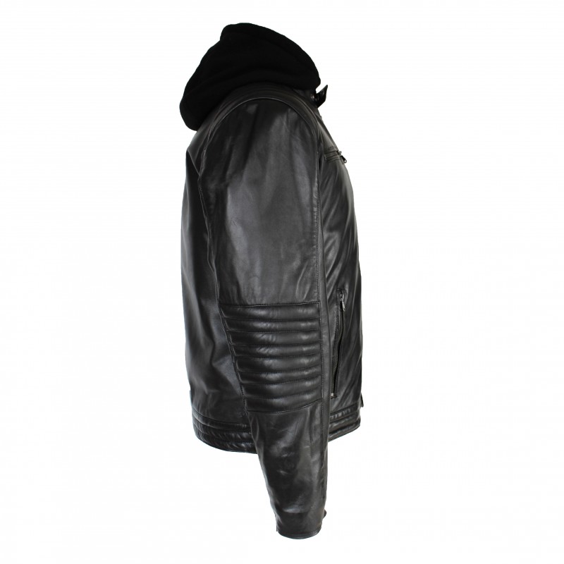 zerimar shoes Chaqueta de piel con capucha removible BANDO Liquidación