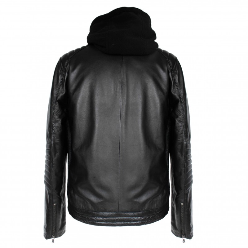 zerimar shoes Chaqueta de piel con capucha removible BANDO Liquidación