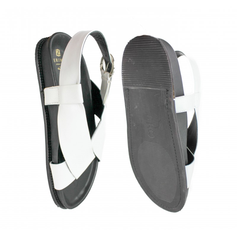 zerimar shoes Sandalias planas de piel con hebilla modelo CRUZ Ahorra y exporta