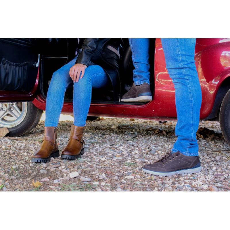 zerimar shoes Botines de piel con doble hebilla y cremallera Grandes ahorros