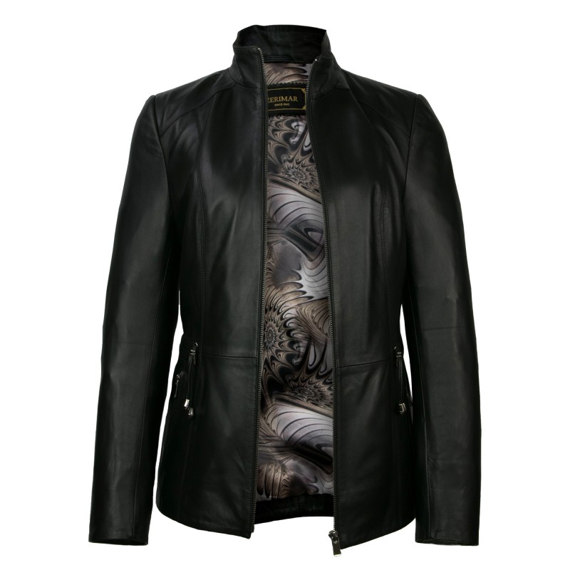 zerimar shoes Chaqueta de piel con cremallera modelo KINLEY Devoluciones gratuitas