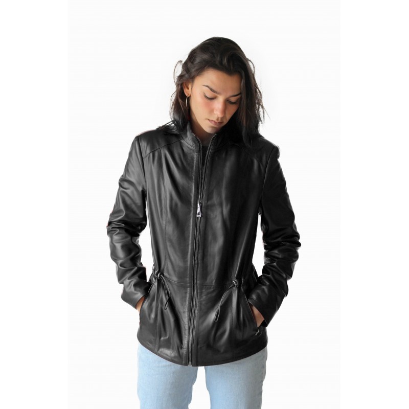 zerimar shoes Chaqueta de piel con cremallera modelo KINLEY Devoluciones gratuitas