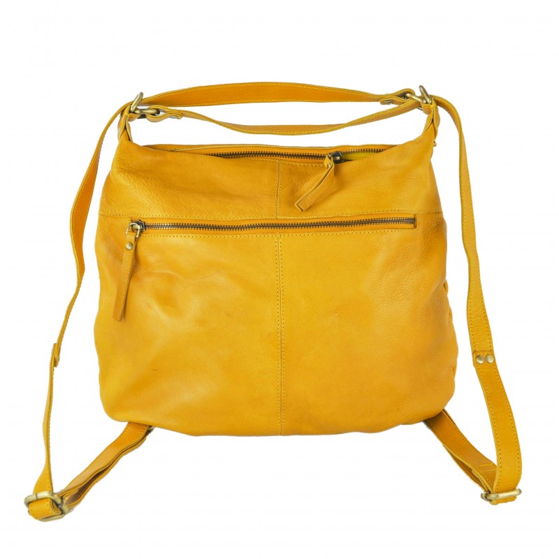 zerimar shoes Bolso-mochila de piel con multicremallera CAITLYN 40x35x10 cm Outlet