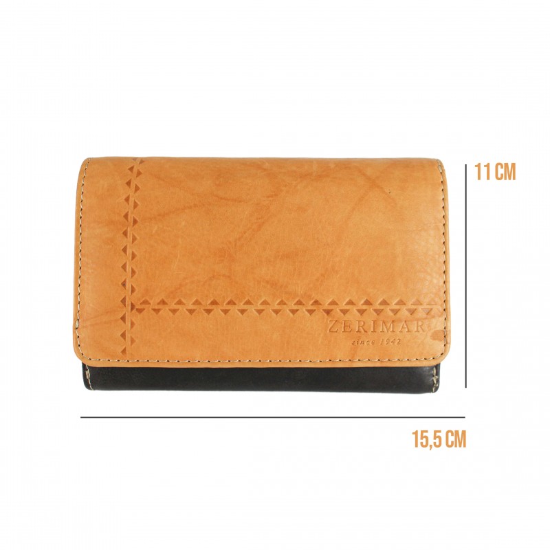 zerimar shoes Cartera de piel multiespacio triangulos 15 5x11 cm En oferta