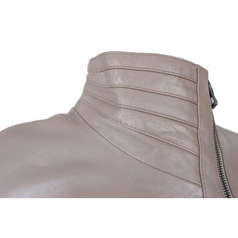 zerimar shoes Chaqueta de piel con cremallera diagonal FOSTE Tienda