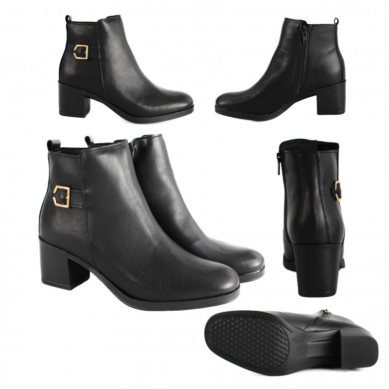 zerimar shoes Botines de piel con tacon y cremallera modelo HIGHES Rebajas online