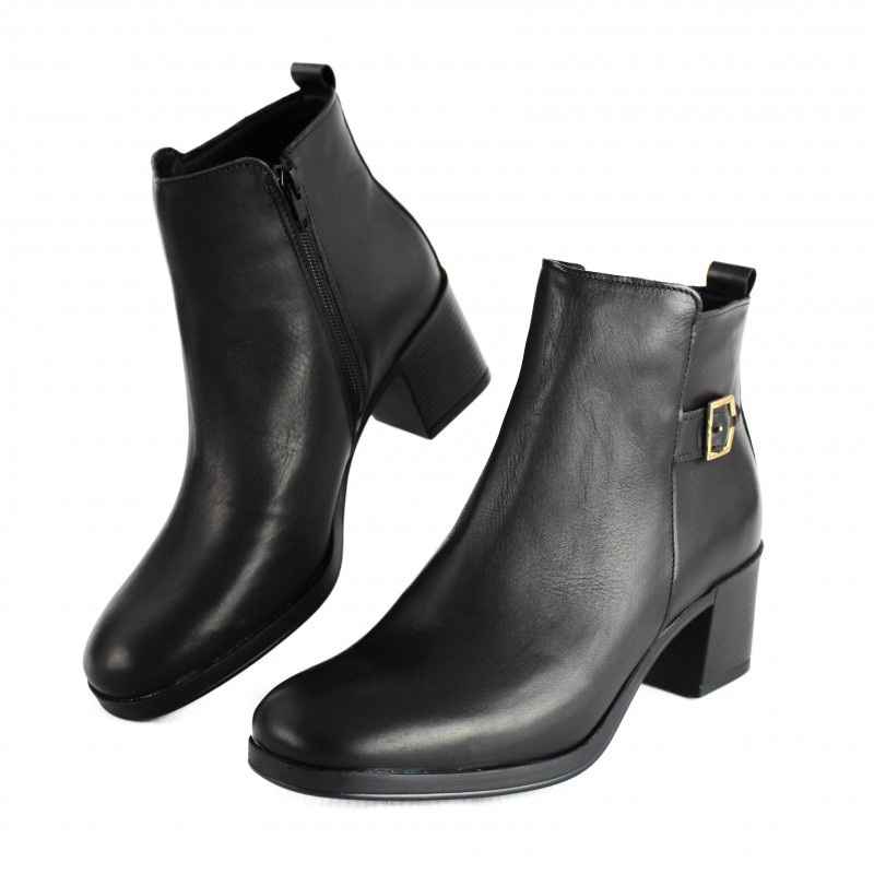 zerimar shoes Botines de piel con tacon y cremallera modelo HIGHES Rebajas online