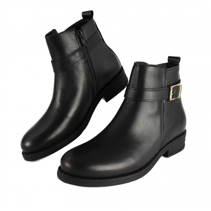 zerimar shoes Botines de piel con hebilla y cremallera modelo TENGA Envío gratis