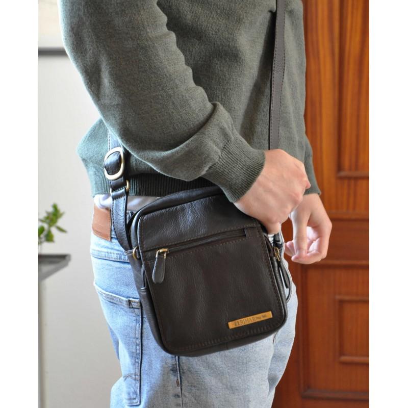 zerimar shoes Bolso bandolera de cuero multibolsillos 19x15x10 cm Últimos 2 días