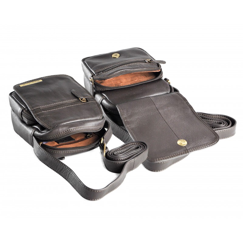 zerimar shoes Bolso bandolera de cuero multibolsillos 19x15x10 cm Últimos 2 días