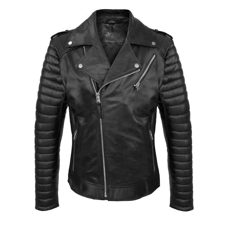 zerimar shoes Chaqueta heavy de cuero con cremallera CAPSULA