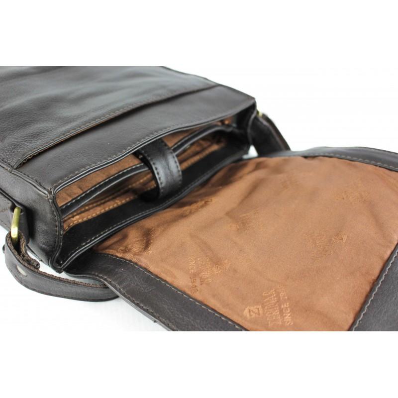 zerimar shoes Bandolera de piel estilo vintage con cremalleras CHAPA Promoción trimestral