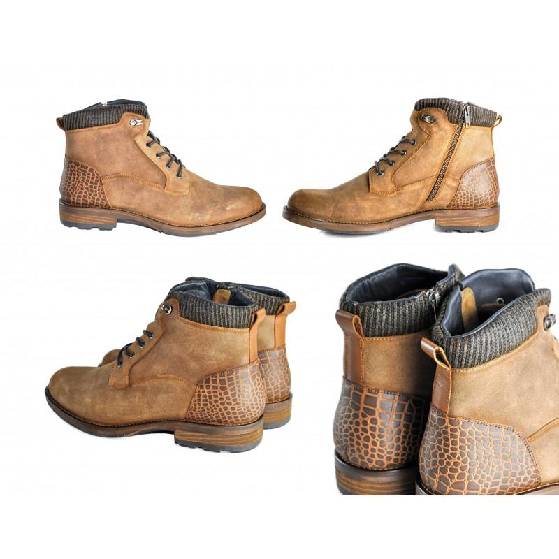 zerimar shoes Botas combi de piel con cierre de cremallera Solo queda un día