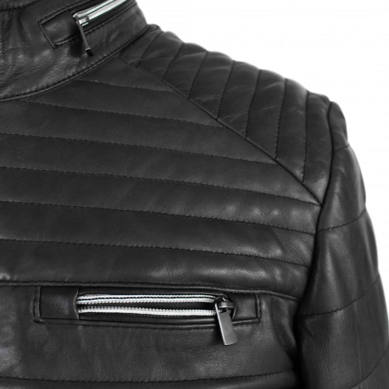 zerimar shoes Chaqueta de piel acolchada BLUEBERRY Oferta exclusiva
