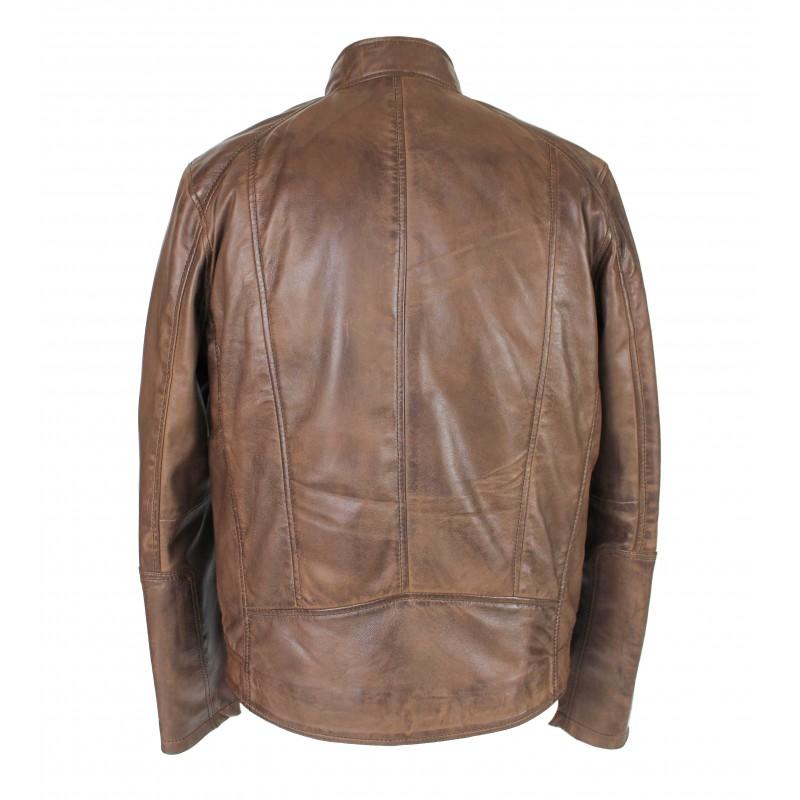 zerimar shoes Chaqueta de piel con cremallera ROCHA Ofertas de temporada